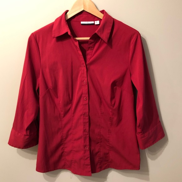 Simple Red Button Down - Picture 7 of 8
